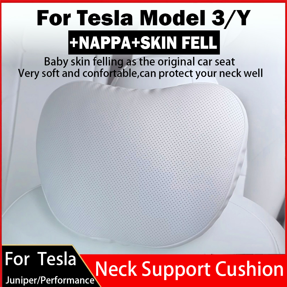 Neck Traction Pillow - For Tesla Model 3/Y Juniper Flocking/Leather