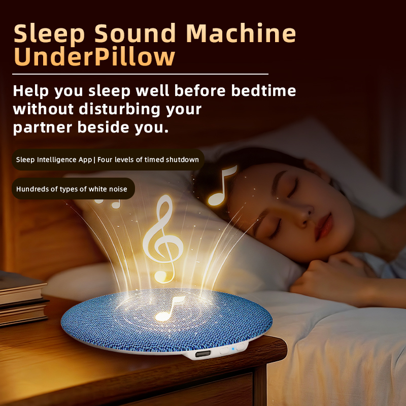 White Noise Machine Sleep - Bluetooth 6.0 Pillow Speaker for Sleeping,