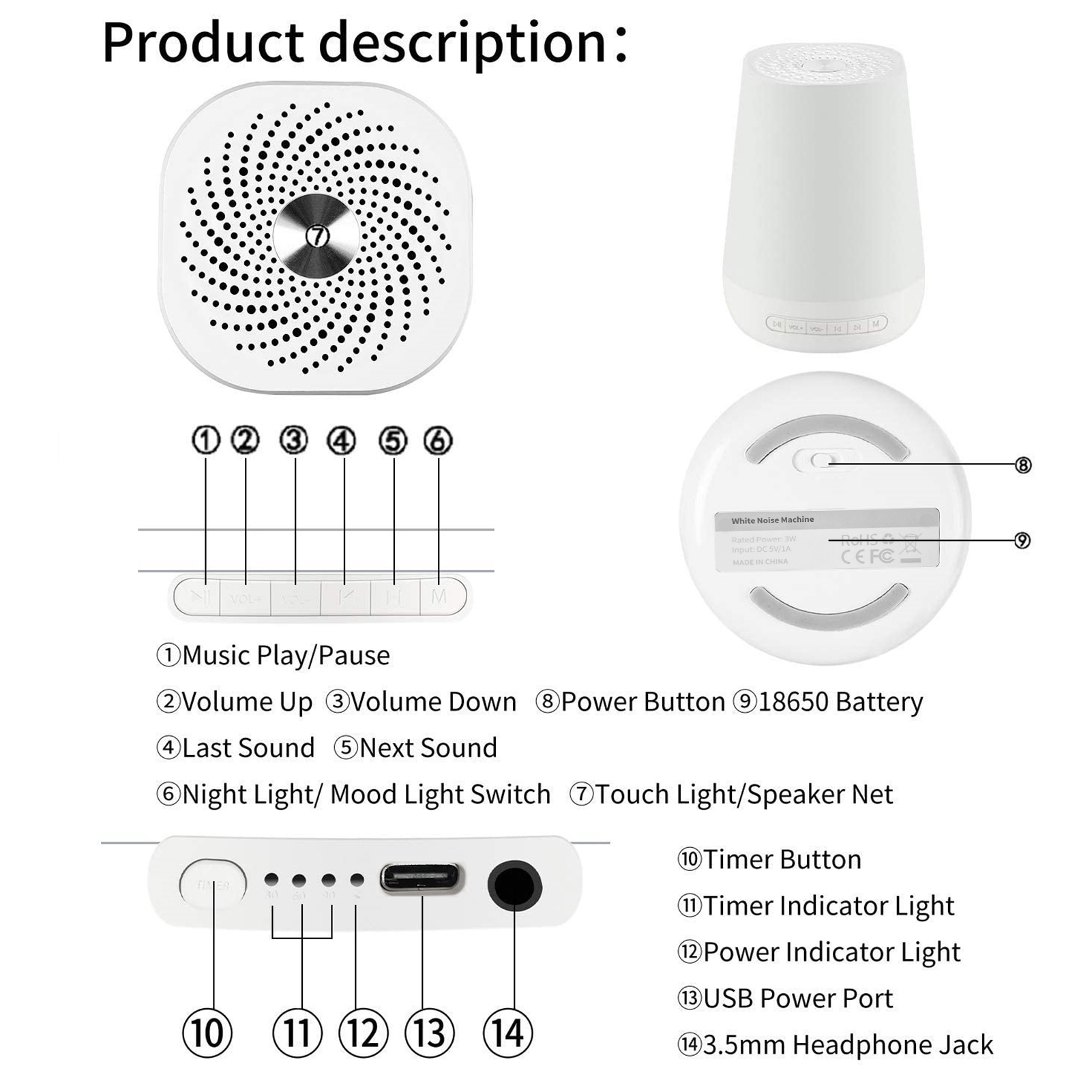 White Noise Sound Machine Baby - White Noise Machine Sleep recension och pris